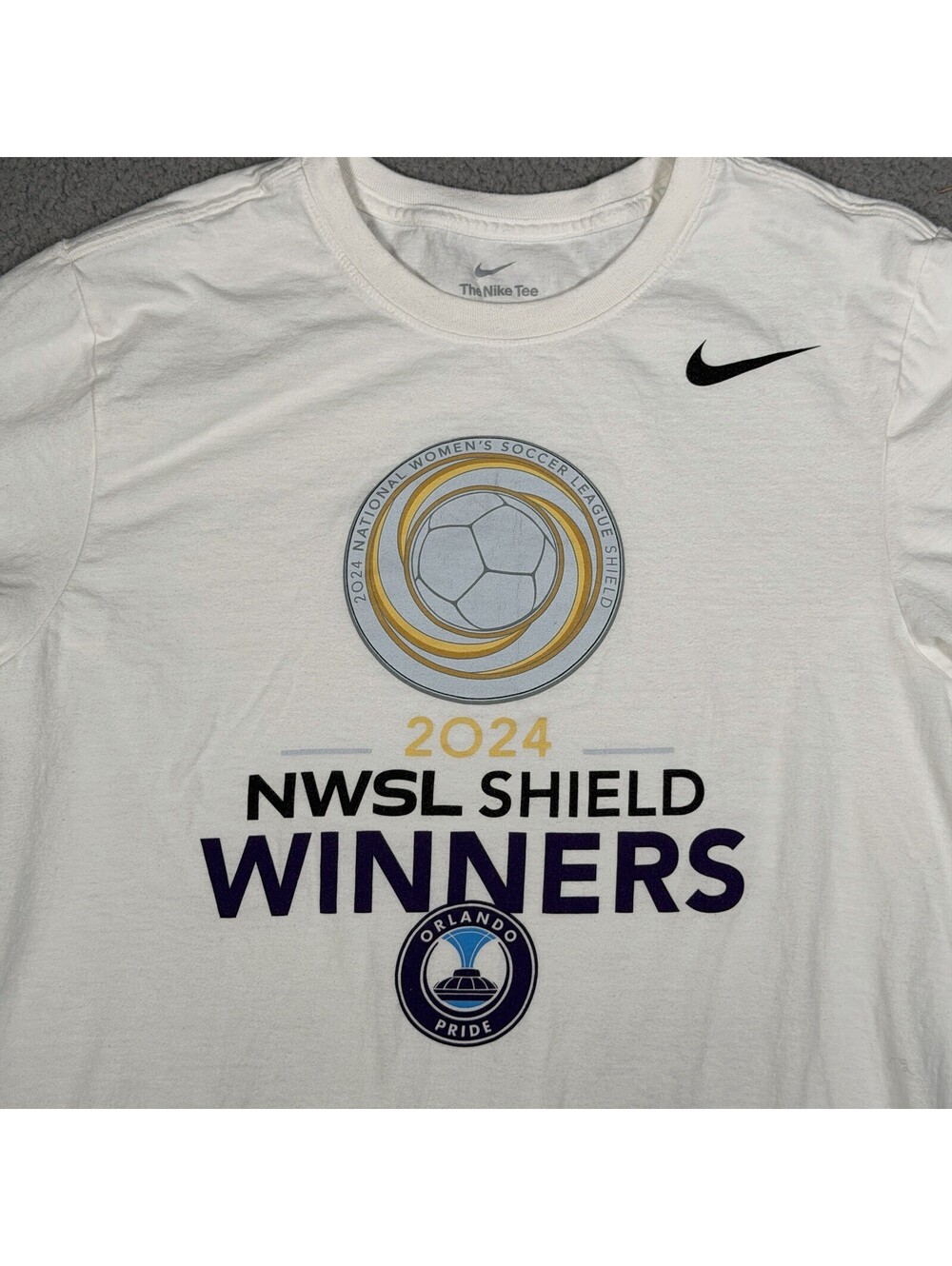 Orlando Pride 2024 NWSL Winners Nike T Shirt White Soccer Size Small